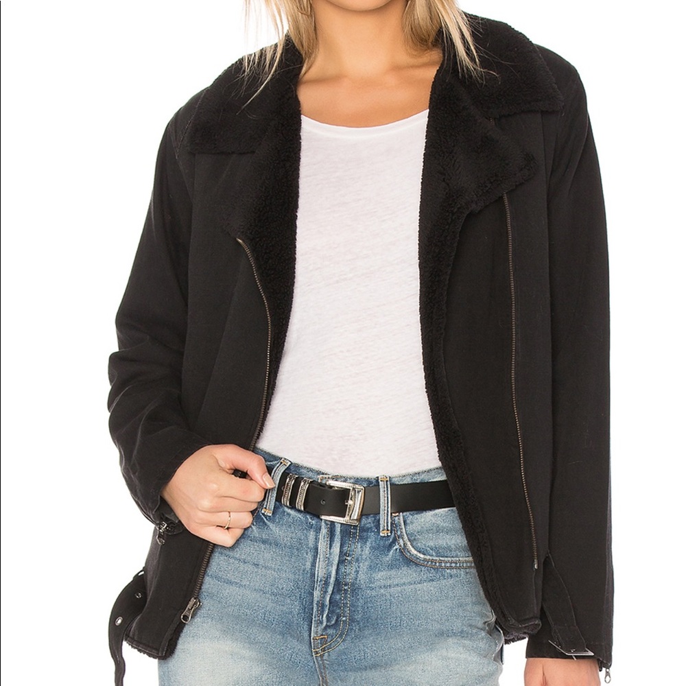 New w/ tags Bella Dahl Moto Jacket Shearling Black
